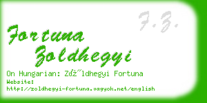 fortuna zoldhegyi business card